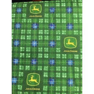 John Deere cotton fabric BTY green plaid tractor farm farming farmer new yard